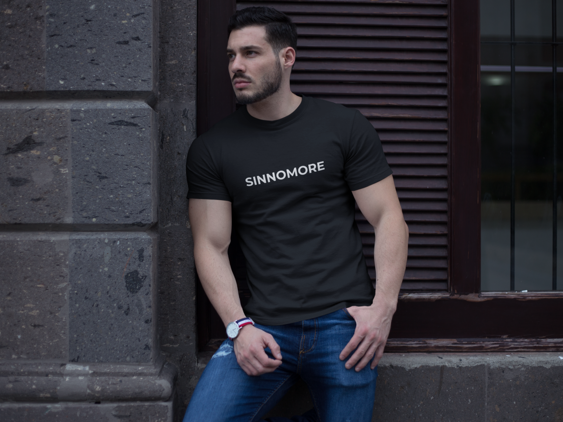 SINNOMORE T-Shirt – Bold Minimal Faith Statement Tee