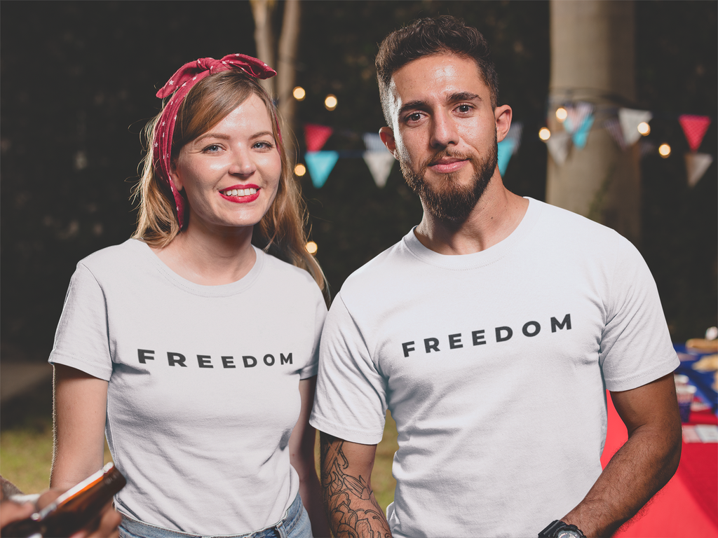 White Short Sleeve Freedom T-Shirt