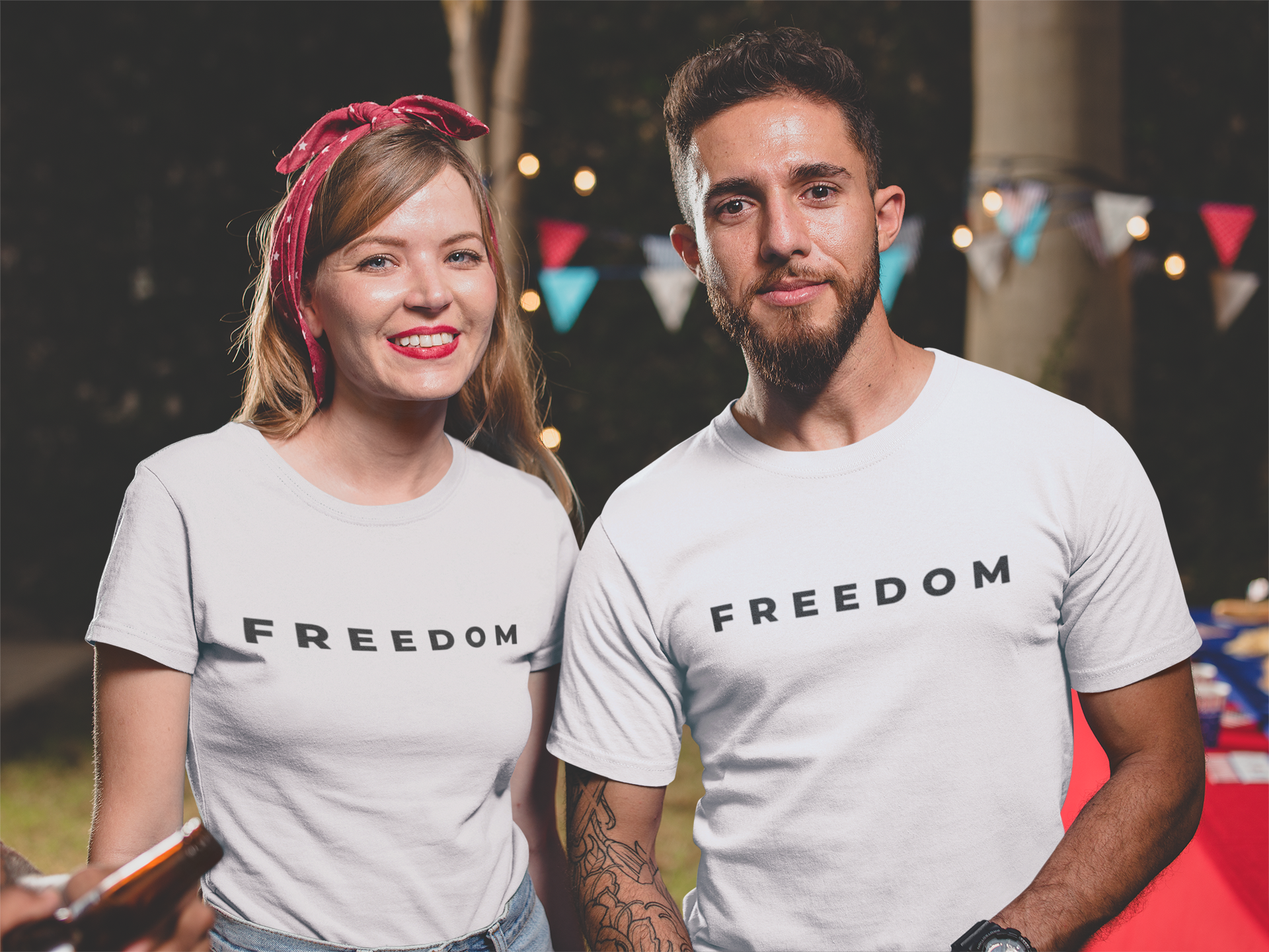 White Short Sleeve Freedom T-Shirt