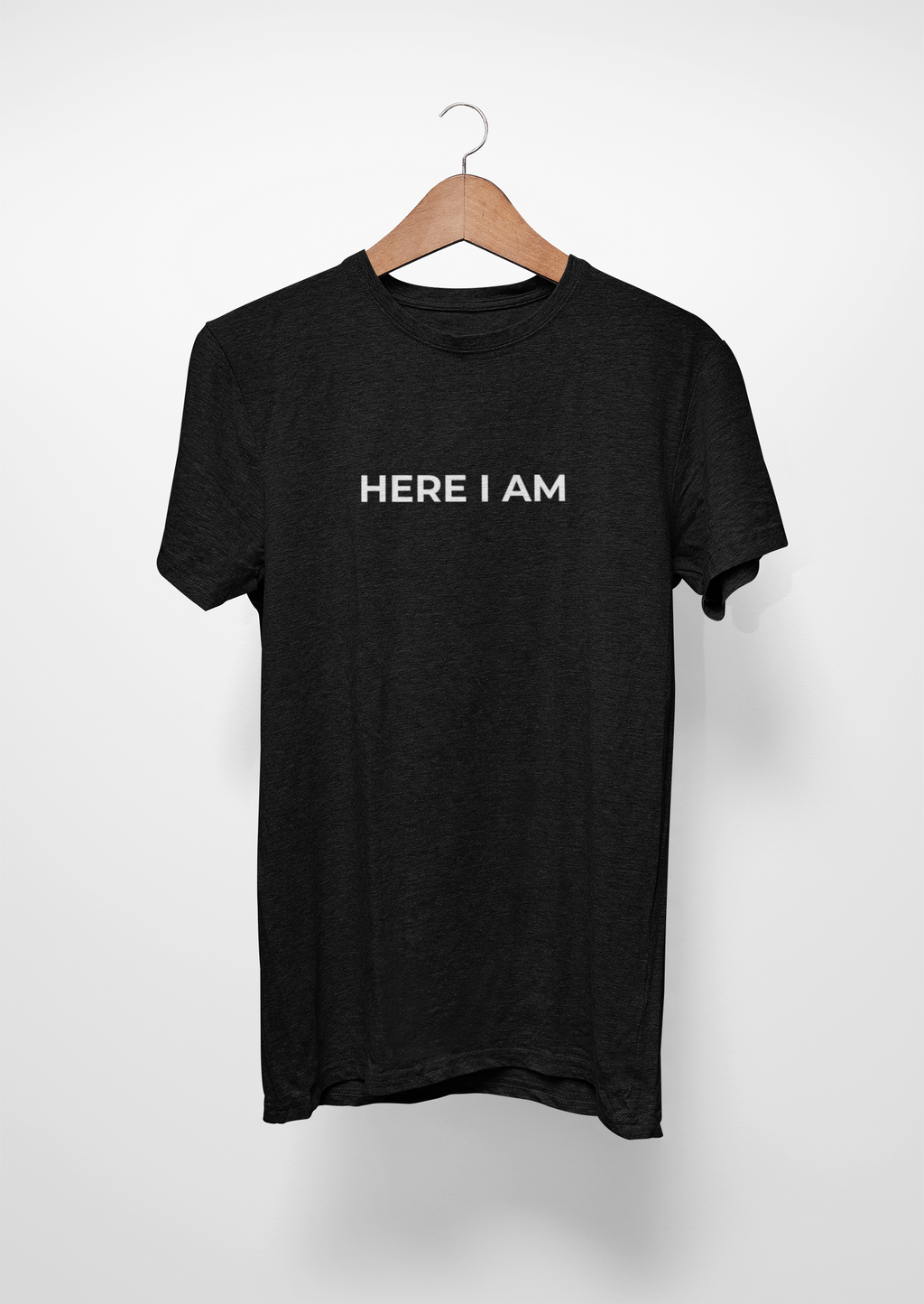 Here I Am T-Shirt – Minimal Faith Statement Tee