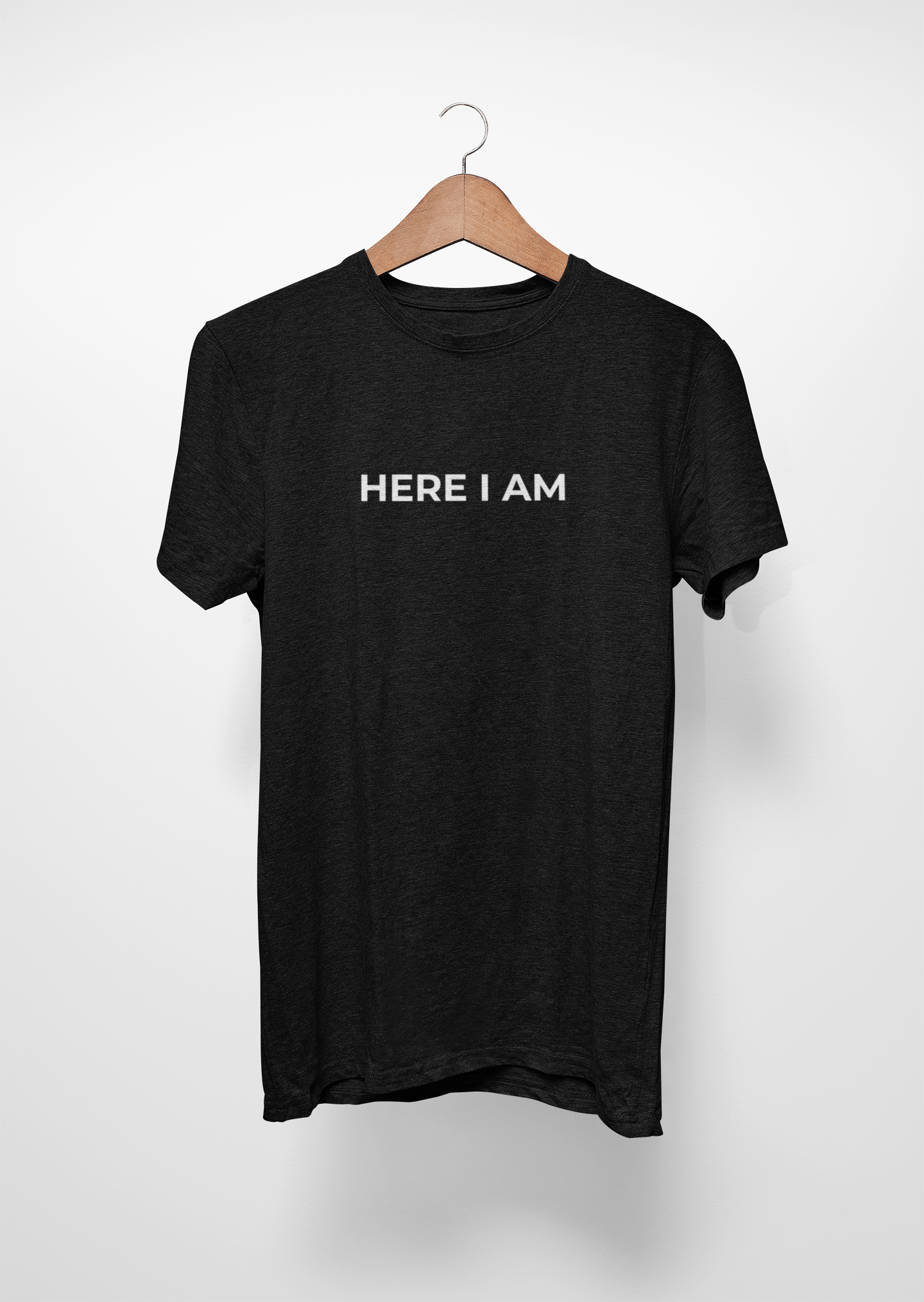 Here I Am T-Shirt – Minimal Faith Statement Tee