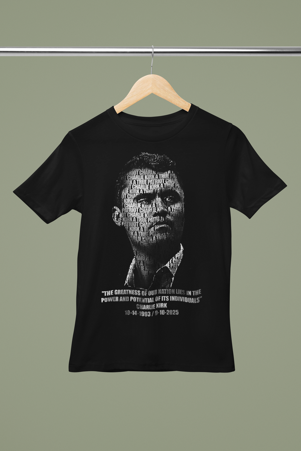 Short Sleeve Black T-Shirt - Charlie Kirk Tribute