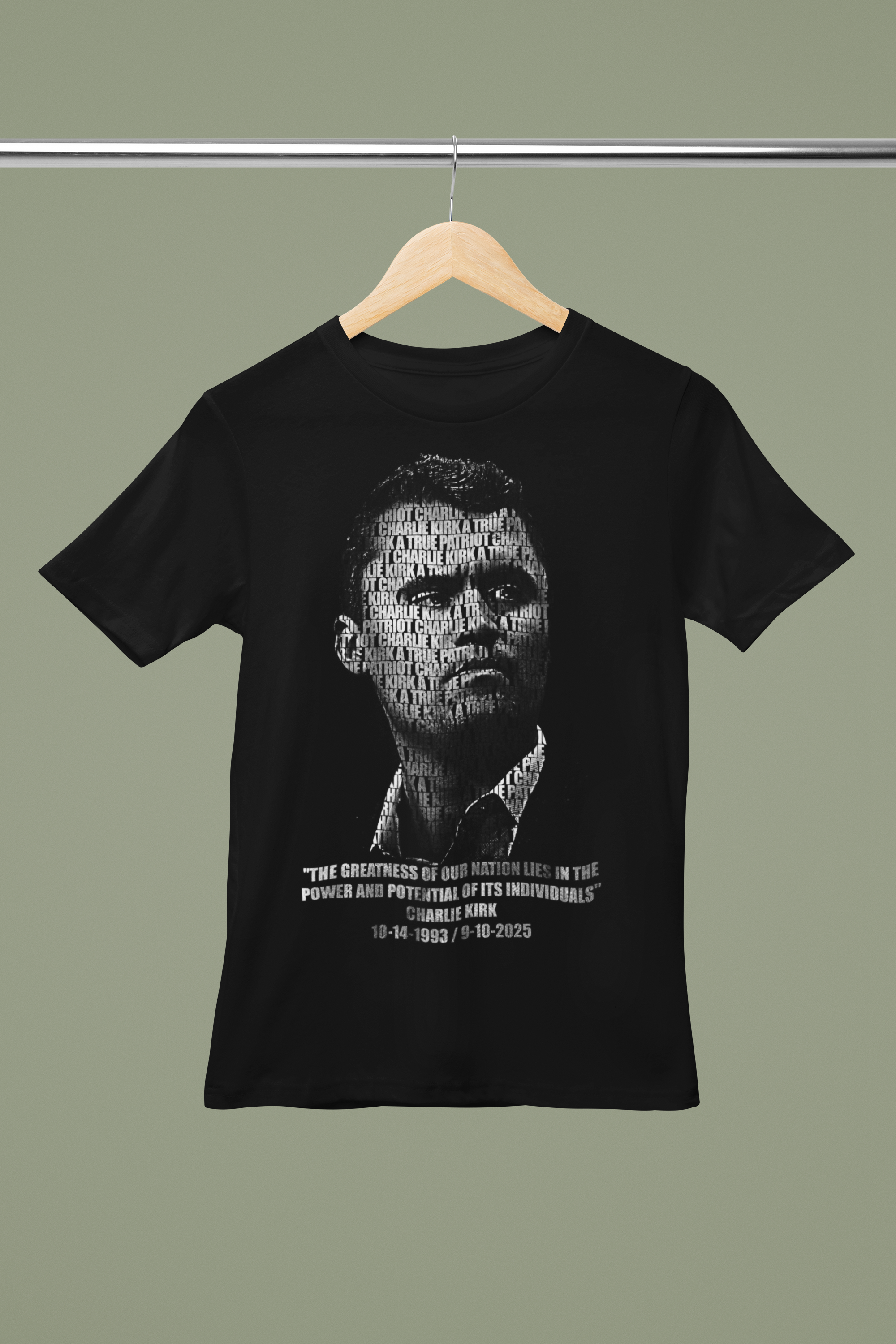 Short Sleeve Black T-Shirt - Charlie Kirk Tribute